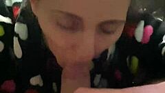 Kneeling Under Desk Licking Monster Cock Before Swallowing Huge Cum Mouthful POV