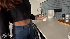 curvy babe seduces with blowjob then creampie cowgirl ride