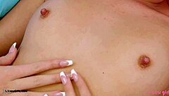 Blonde beauty reveals her curvaceous teen body in detail