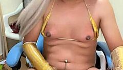 Sexy Transexual in Pink Pajamas Ready to Tease and Tempt!