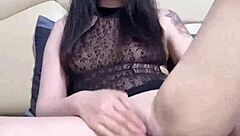 Japanese solo babe fingers pussy to massive squirting orgasm