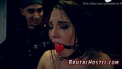 Aidra Fox and Kharlie Stone tall Amazon teens dominate feet slave in extreme BDSM play