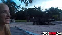 Hubby watches wife share poolside with stranger's huge cock?