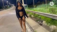 Wife cheats with stranger on via light while husband watches public fuck