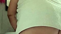 bbw mature flashes huge tits big ass in steamy shower!