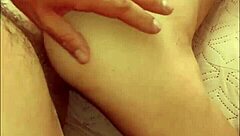 A couple films their homemade session with the skinny milf wife's tight lingerie holes