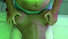 Brazilian stud rams huge cock through curvy sex doll's tight underwear fabric.