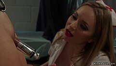 Lesbian dom fucks asian nurse ass deep