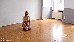 nude russian submissive spreads wide as she fists her own gaping asshole deeply