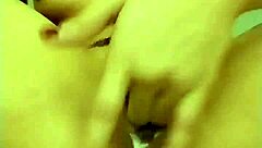 Hey, catch her stroking pussy while I spy secretly now