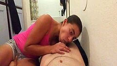 gina kneels homemade sucking amateur cock deep