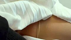 This Vietnamese teen's wet pussy gets fingered hard mid-flight by me on plane