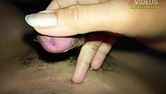 Indonesian amateur strokes cock close-up in homemade clip