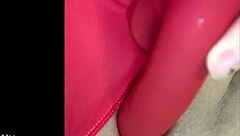 closeup view of my creamy wet pussy lips glistening invitingly