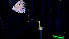 fat latina milf fired for airplane sex shows off see-through red lingerie on swing cast