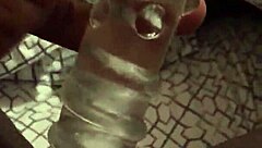 her smooth pussy throbs with toy pleasure and loud moans