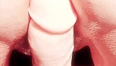 mature oiled wife spreads huge shaved pussy lips teasing closeup