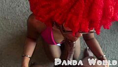 Two Ebony Sluts Deepthroat and Ride BBC in Wild MMFF Orgy