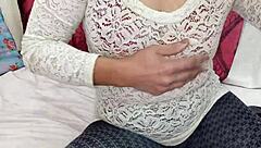 Married girlfriend's dirty hindi handjob before ass pounding