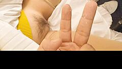 This Vietnamese teen's wet pussy gets fingered hard mid-flight by me on plane