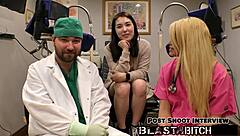 mina moon spreads her asian pussy backstage then takes pov cum blast