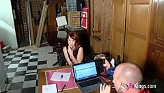 that shy redhead teen 18+ teases hard in her first casting interview