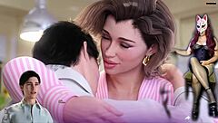 young guy watches busty milf mother-in-law masturbate in stockings during apocalust game scene