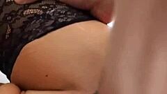 Italian beauty in lingerie rims his ass then rides cock wildly missionary doggystyle with dirty talk