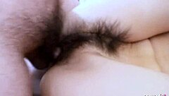 Tiny Japanese nerd with glasses craves stranger's uncensored POV creampie defloration