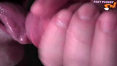 OMG, watch this close-up lactating teen babysitter's sloppy milking blowjob ASMR!