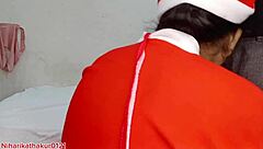 my hot girlfriend surprises me on christmas with blowjob missionary creampie ass