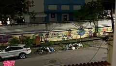 damn that big ass brazilian milf gives her cu to tattooed neighbor while cuck watches camera