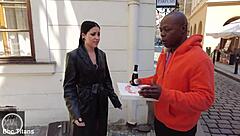 Italian big ass slut gapes wide taking BBC gangbang double penetration