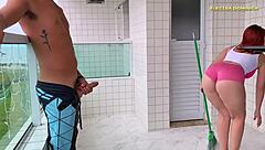 hey i hired this maid she shows up in tiny shorts teasing me i couldn't hold back