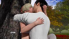 Horny Nerd Teen Rides Monster Cock Outdoor Cumshot