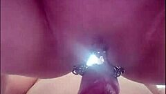 Kiwi milf slut stuffs glass beads in ass before creampie pounding