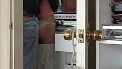 i love watching my curvy milf wife piss bathe and caress her big pussy in the bathroom voyeur