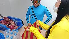 curvy latina college babe with big natural tits gets fucked hard by neighbor salesman