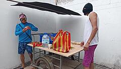 curvy latina college babe with big natural tits gets fucked hard by neighbor salesman