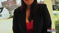 busty kylie shae loves deepthroating cock while rubbing her big shaved tits