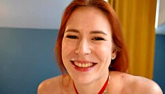 vlogger scores hallway blowjob from big tits chick then pounds her at home