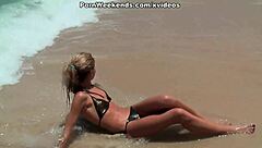 She teases with a blowjob before getting fucked hard on holiday