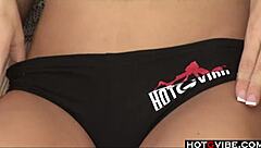 Cute Brunette Fingers Pussy on Sofa