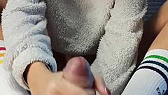 dirty stepsis buys socks specially teasing huge cock