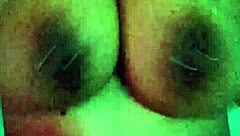 Latina amateur slips dildo in while shaking big natural tits like a slut at home.