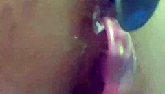 Latina slut rams dildo in ass and pussy like total bisexual whore