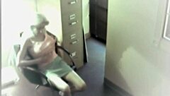 busty blonde office slut spies hidden cam dildoing pussy at work solo