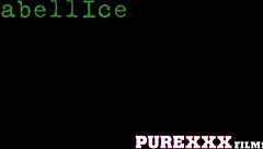 lesbian slaves finger each other wild before sharing huge black strapon