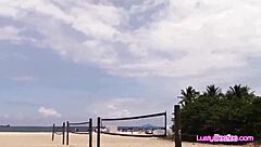 hey beach volleyball babes dive into wild bikini pool party fun