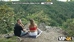 husband watches wife take two huge cocks deep in forest mmf